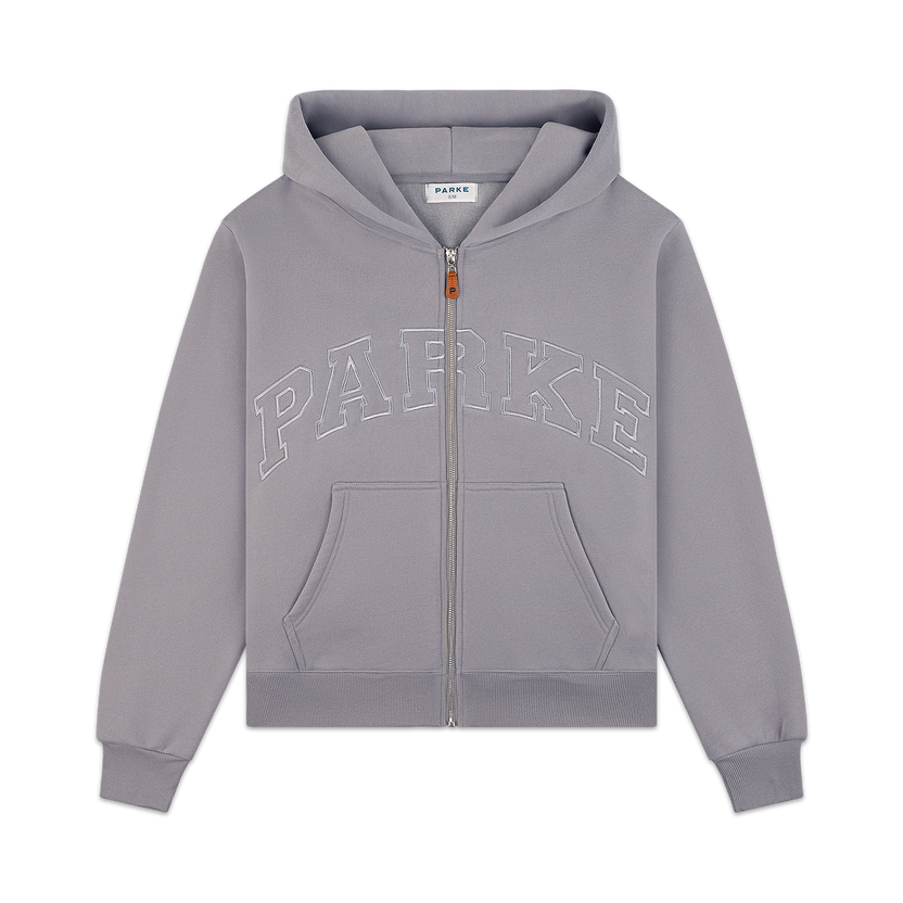 Monochrome Varsity Zip Up Hoodie