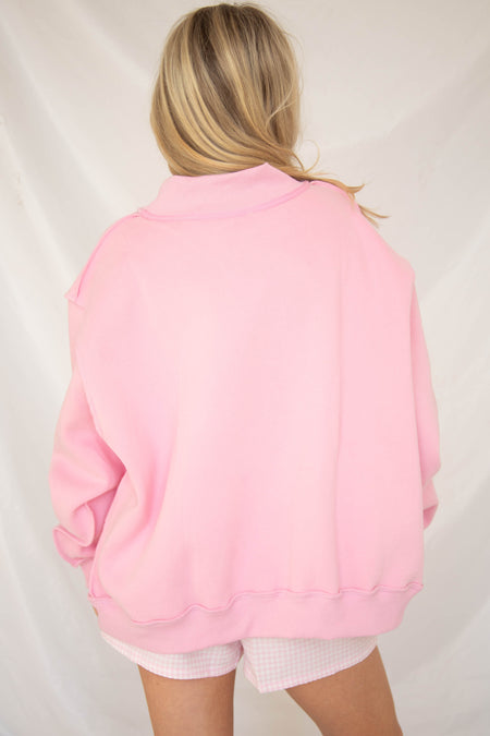 Customized Embroidered Mock neck Sweatshirt