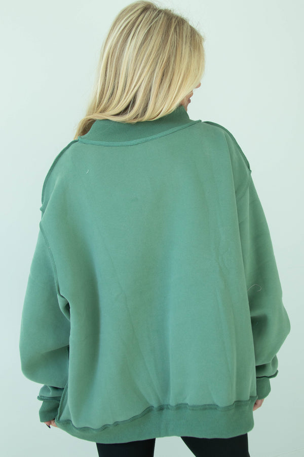 Customized Embroidered Mock neck Sweatshirt