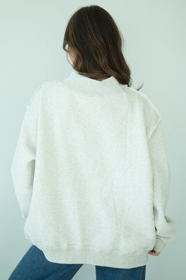 Customized Embroidered Mock neck Sweatshirt