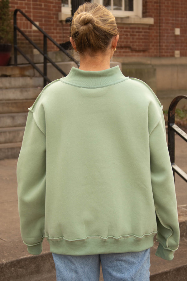 Customized Embroidered Mock neck Sweatshirt