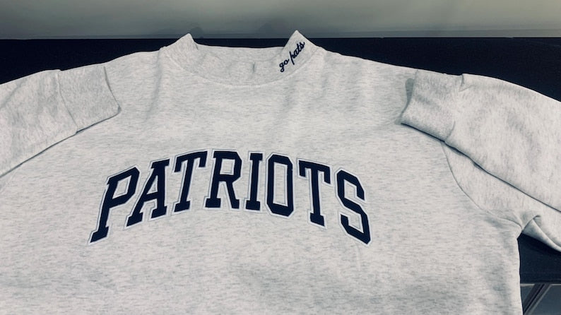 Customized Patriots Embroidered Mock neck Sweatshirt