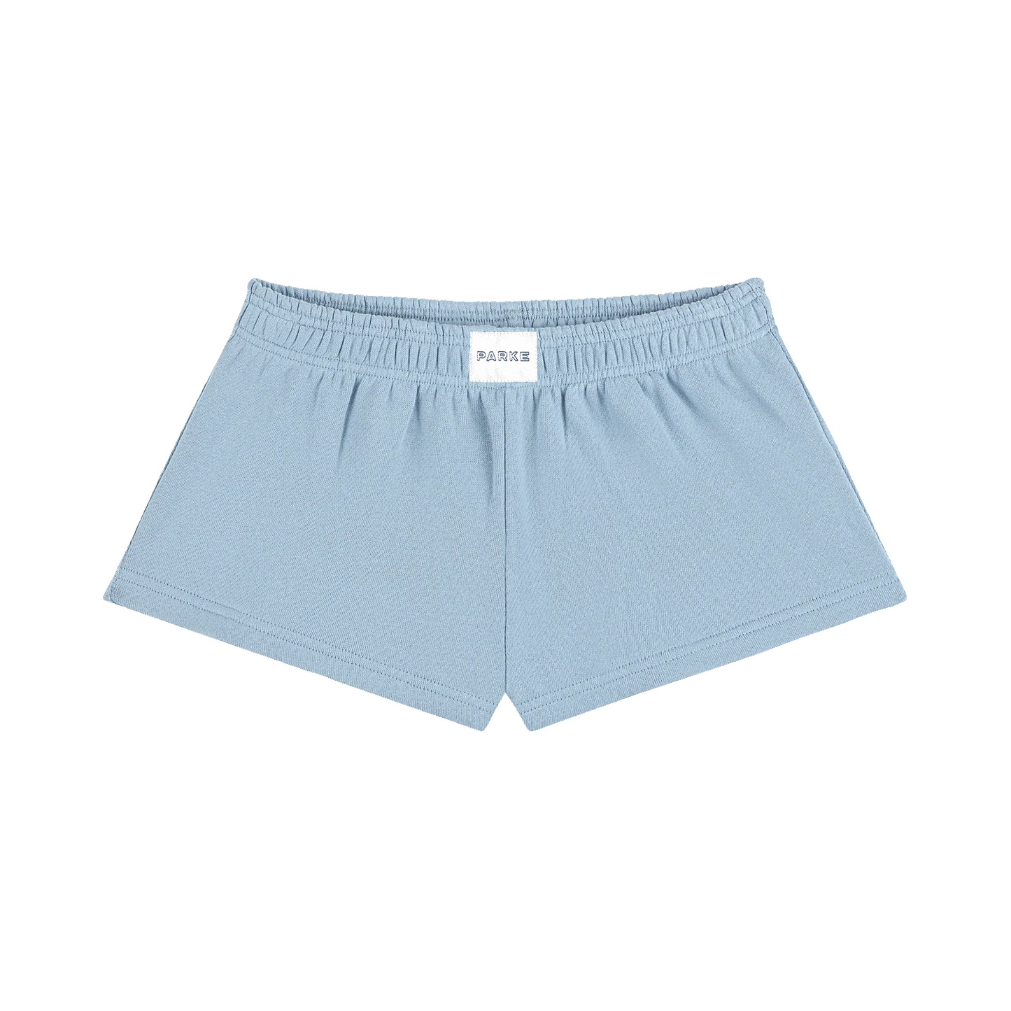 Baby Blue Fleece Sweat Shorts – Low-Rise Lounge Shorts with Logo Waistband
