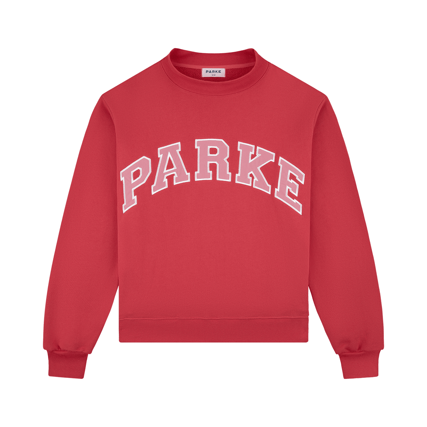 Hot Pink Varsity Mockneck — Tonal Lettering