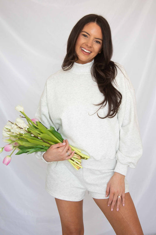 Customized Embroidered Mock neck Sweatshirt