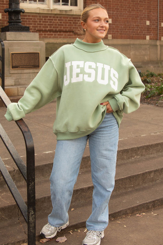 Customized Embroidered Mock neck Sweatshirt