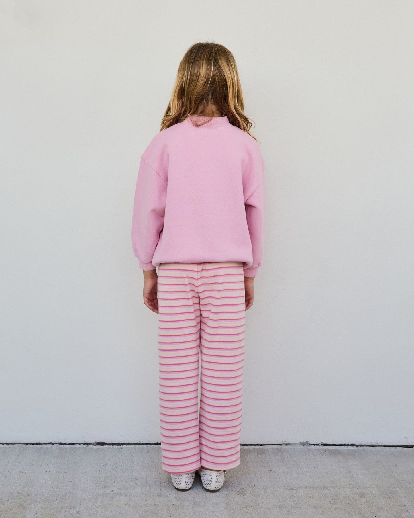 Kids Pink Varsity Mockneck — White Lettering