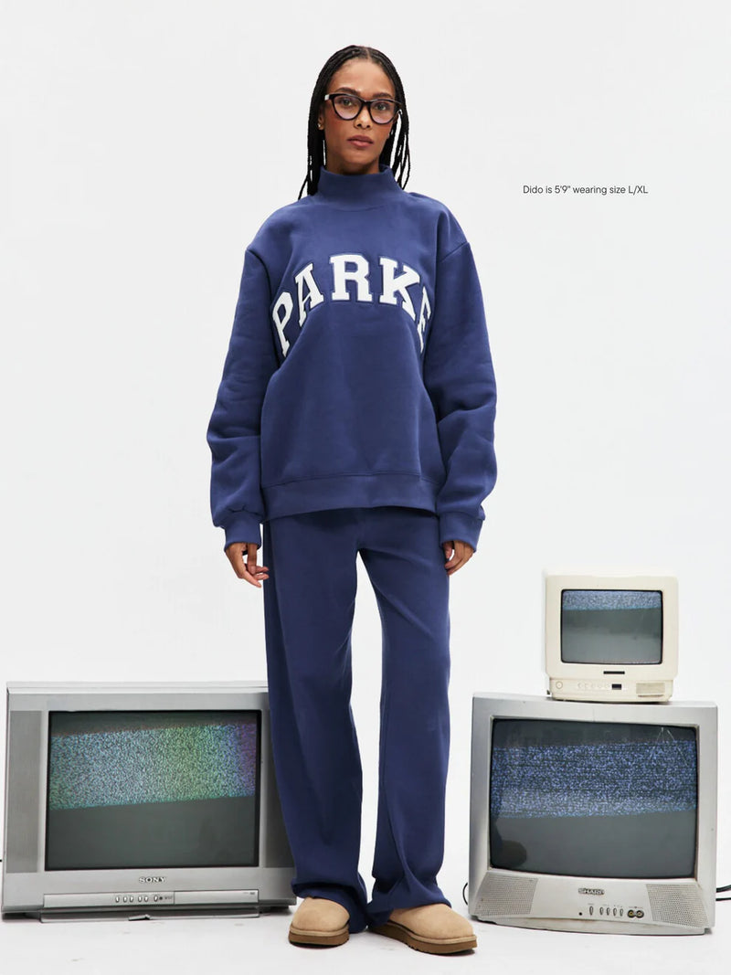 Varsity Turtleneck Embroidery Mock Neck