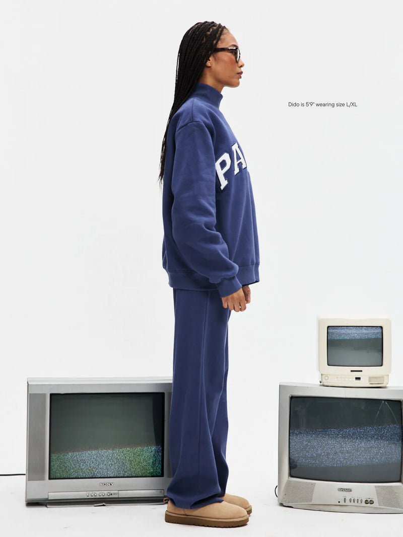 Varsity Turtleneck Embroidery Mock Neck