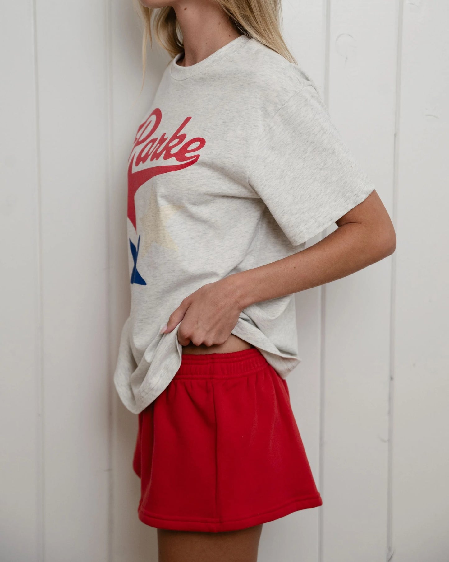 Retro Star Script Graphic T-Shirt – Heather Grey Oversized Cotton Tee