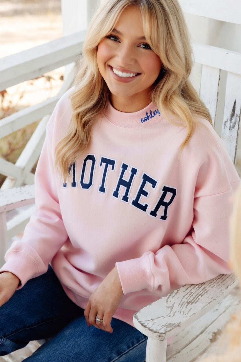 Mother's Day Customized Embroidered Mockneck | Gift for MOM